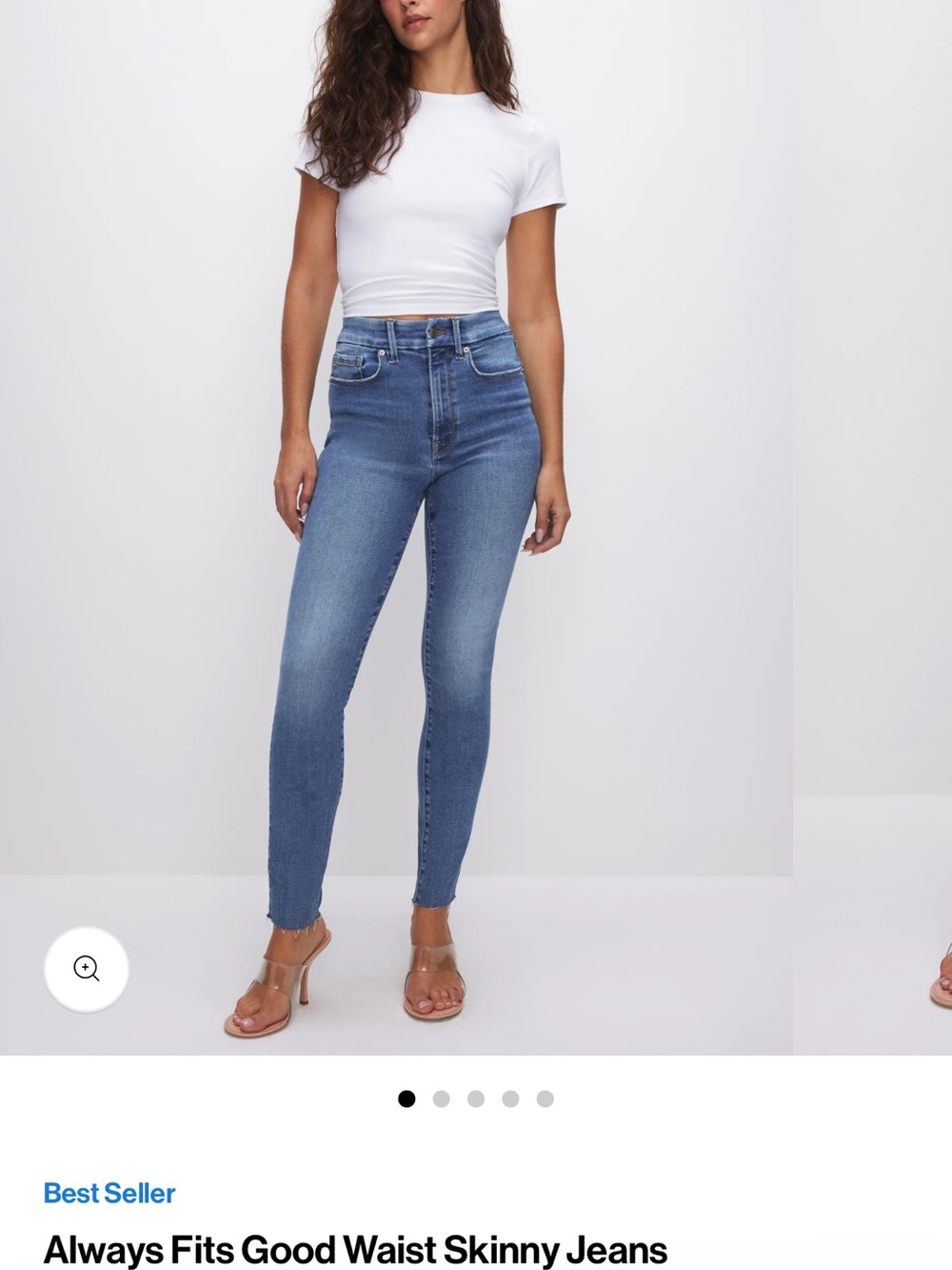 Good American Always Fits Good Waist High-Rise Skinny Jeans - Md Blue sz 12/31